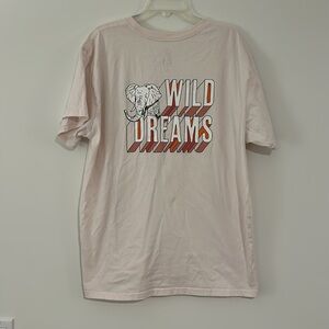 Ivory Ella 100% organic cotton blush pink WILD DREAMS tshirt with pocket
